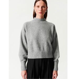 & Other Stories Mock Neck Sweater Grey Melange